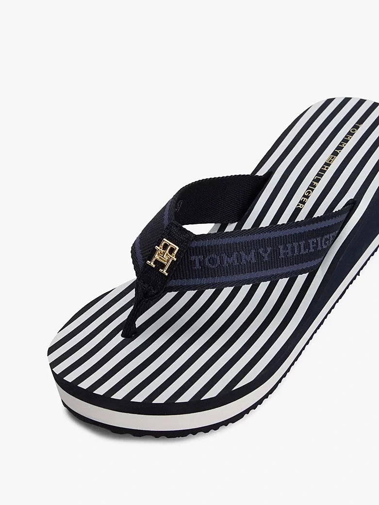 Tommy Hilfiger TH STRIPES WEDGE BEACH SANDAL Kadın  Terlik FW0FW08521DW6