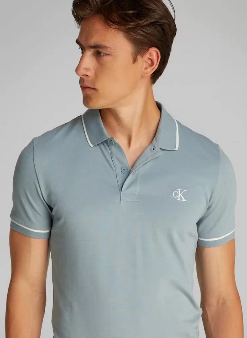 CK Jeans TIPPING POLO Erkek Mavi T-shirt J30J315603-PC2