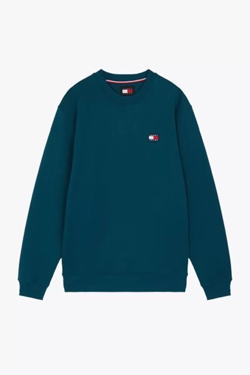 Tommy Jeans TJM REG BADGE CREW EXT Erkek Yeşil Kazak DM0DM17986CWG