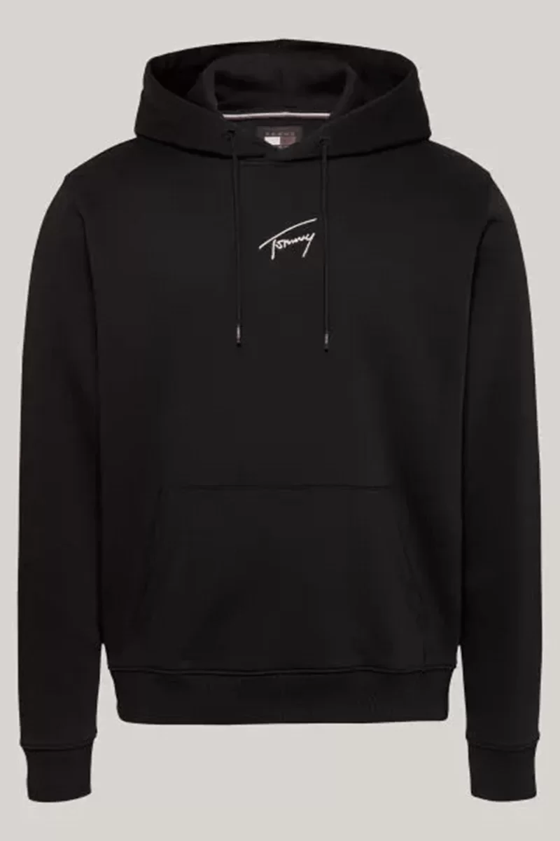 Tommy Jeans Erkek Altın İmza Logolu Kapüşonlu Sweatshirt