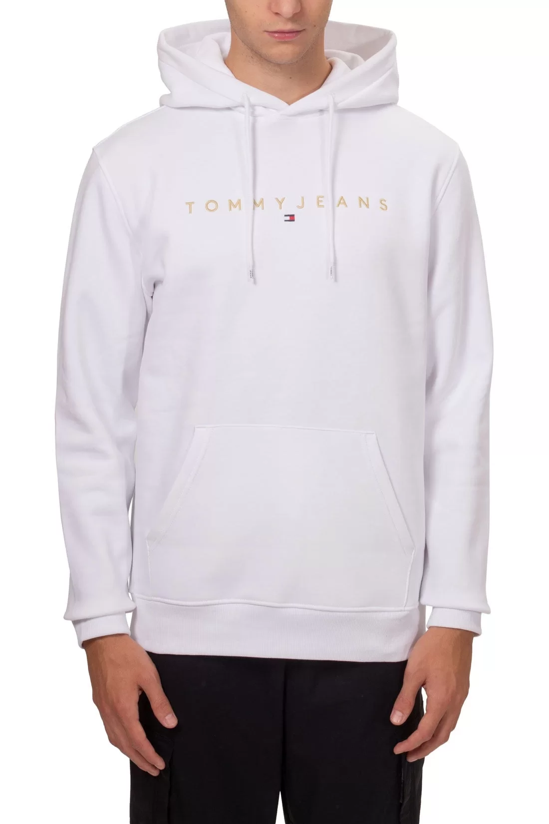 Tommy Jeans Erkek Gold Yazılı Beyaz Sweatshirt