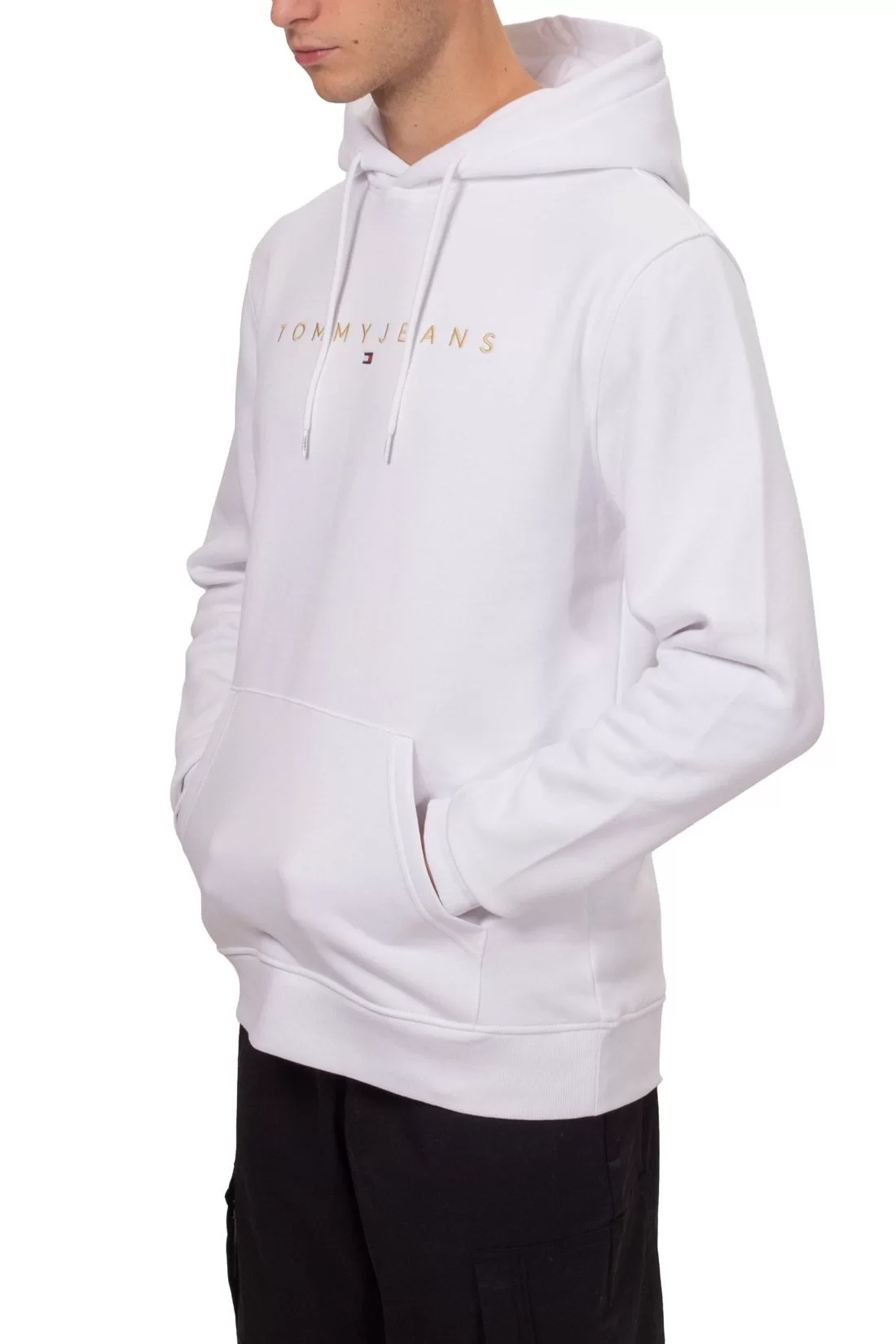 Tommy Jeans Erkek Gold Yazılı Beyaz Sweatshirt