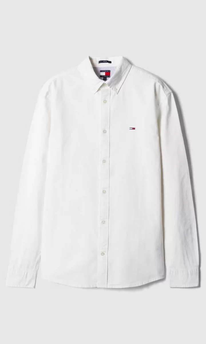 Tommy  Jeans   Erkek Beyaz Oxford Gömlek