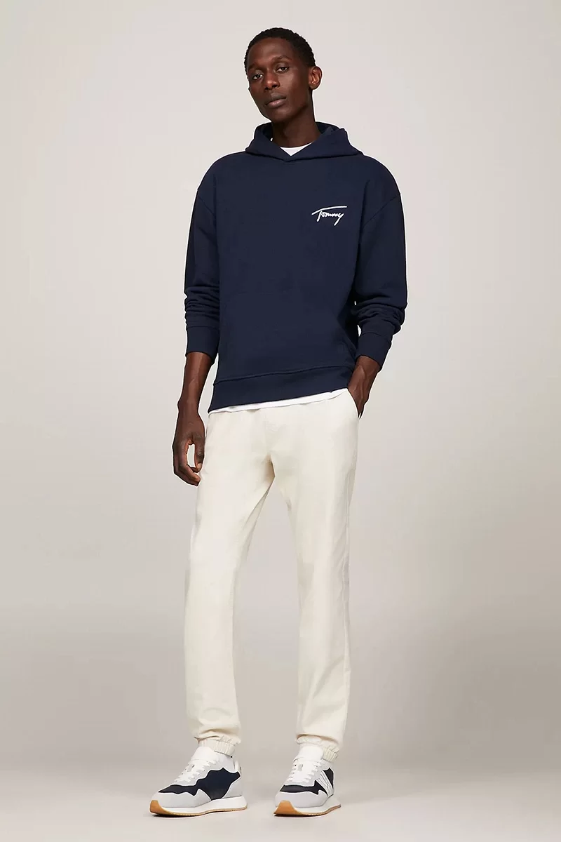 Tommy Hilfiger TJM RLX SIGNATURE HOODIE EXT Erkek Lacivert Sweatshirt DM0DM17990C1G