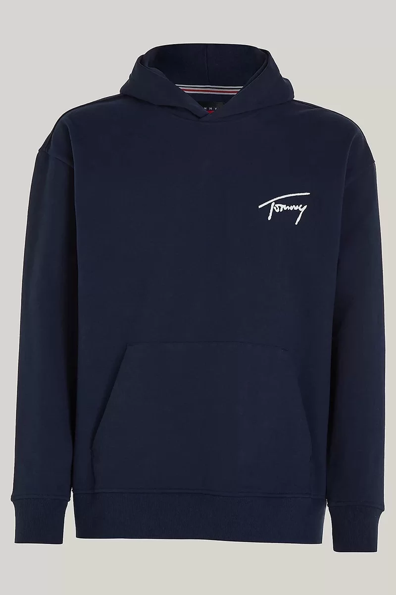 Tommy Hilfiger TJM RLX SIGNATURE HOODIE EXT Erkek Lacivert Sweatshirt DM0DM17990C1G