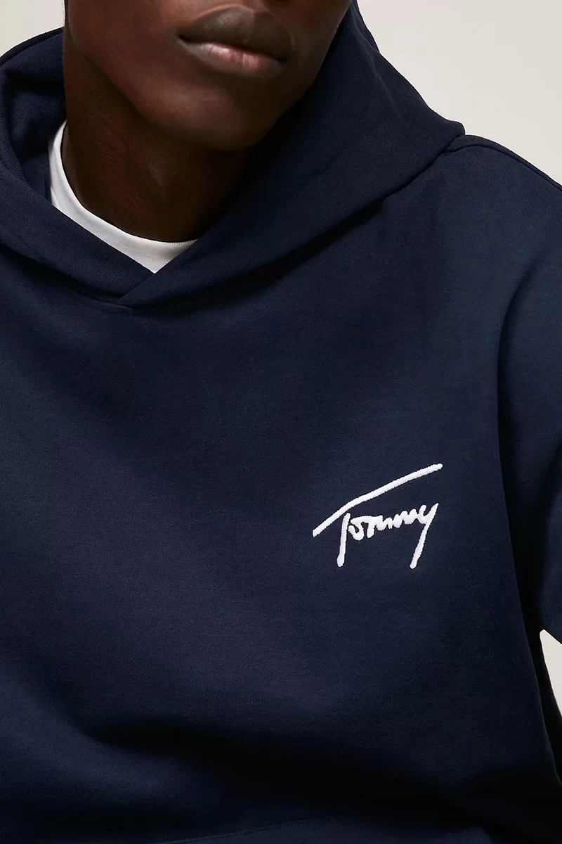 Tommy Hilfiger TJM RLX SIGNATURE HOODIE EXT Erkek Lacivert Sweatshirt DM0DM17990C1G