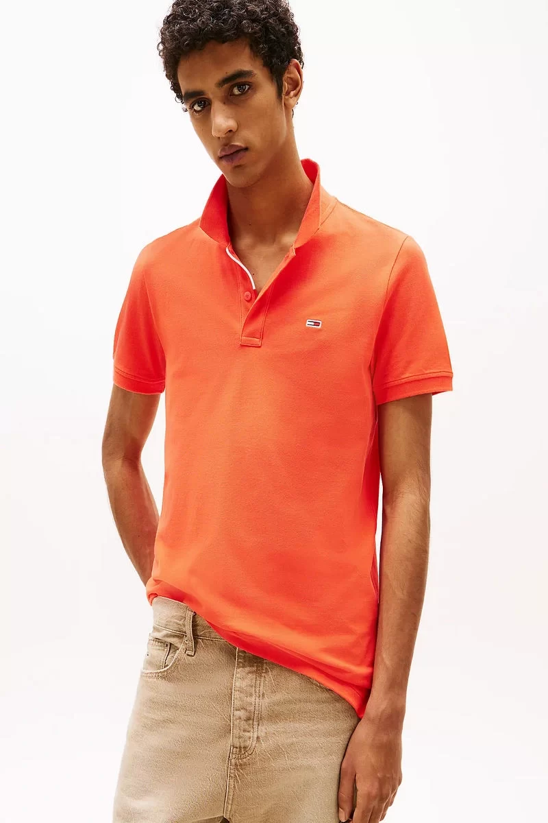 Tommy Jeans TJM SLIM PLACKET POLO EXT Erkek TURUNCU T-shirt DM0DM20676SN6