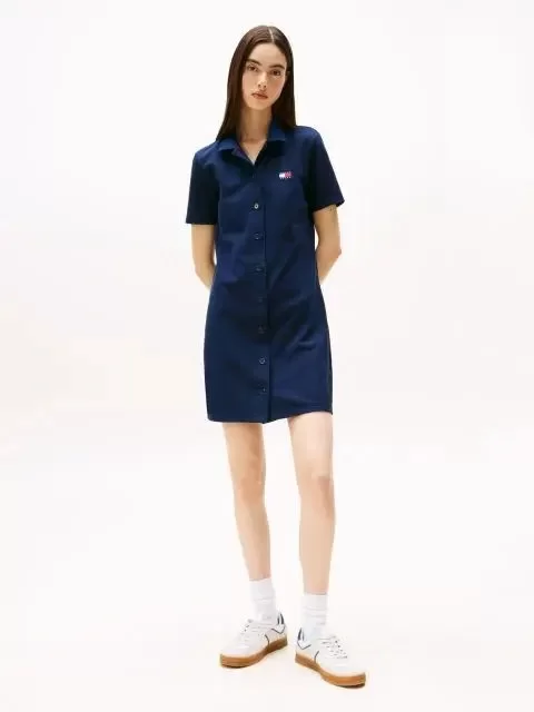 Tommy Jeans TJW BADGE PIQUE POLO DRESS Kadın  Elbise DW0DW20302C1G