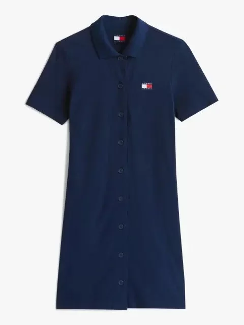 Tommy Jeans TJW BADGE PIQUE POLO DRESS Kadın  Elbise DW0DW20302C1G