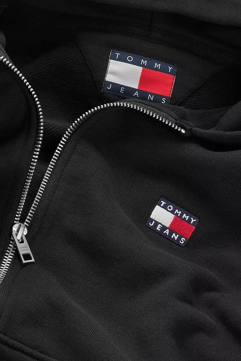 Tommy Jeans TJW BOXY BADGE ZIP EXT Kadın siyah Ceket DW0DW19412BDS