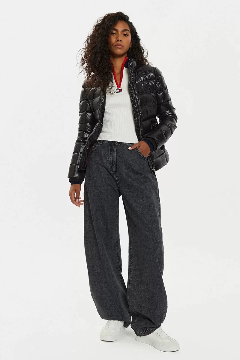 Tommy Jeans TJW BRANDED BELT DOWN JACKET Kadın SİYAH Mont DW0DW18826BDS