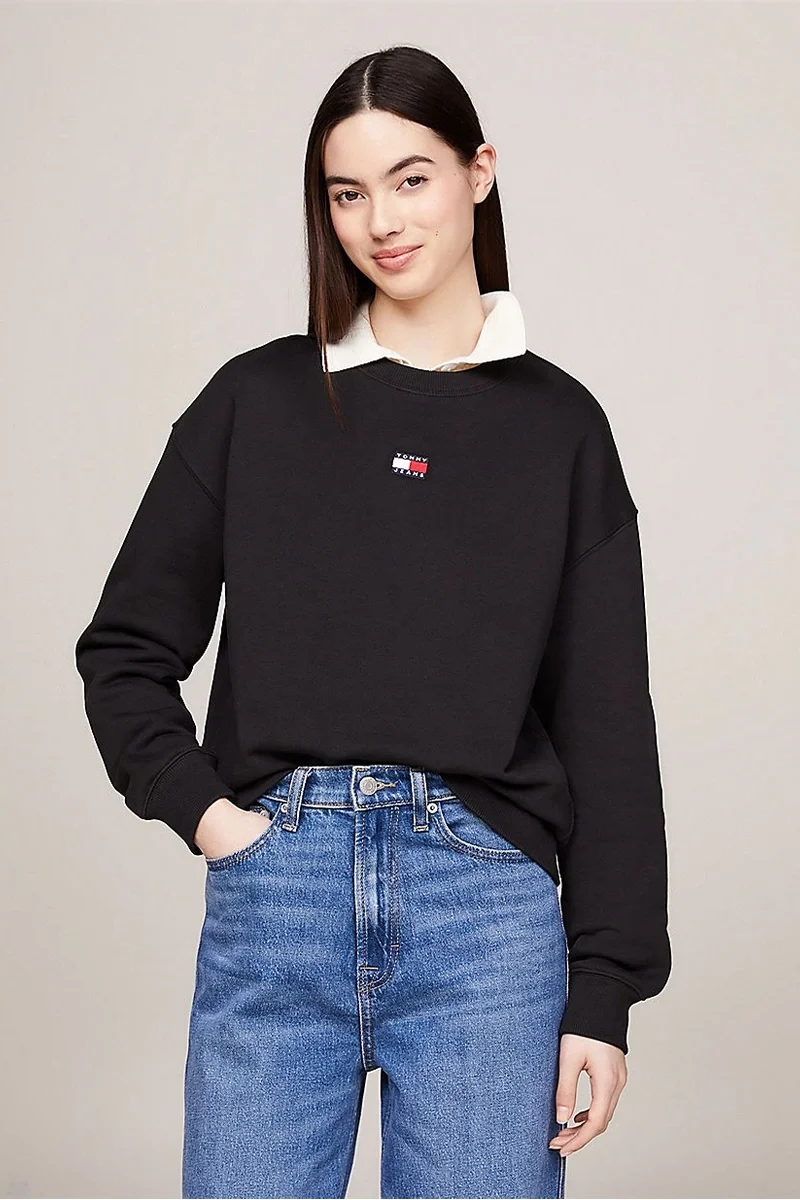 Tommy Hilfiger Kadın Badge Siyah Sweatshirt
