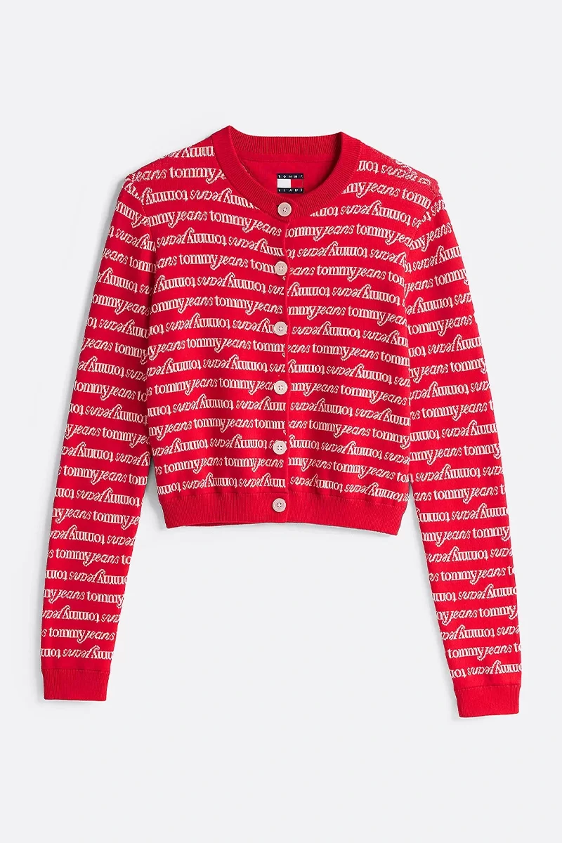 Tommy Jeans TJW CRP SCRIPT AOP CARDIGAN Kadın  Hırka DW0DW193400KS