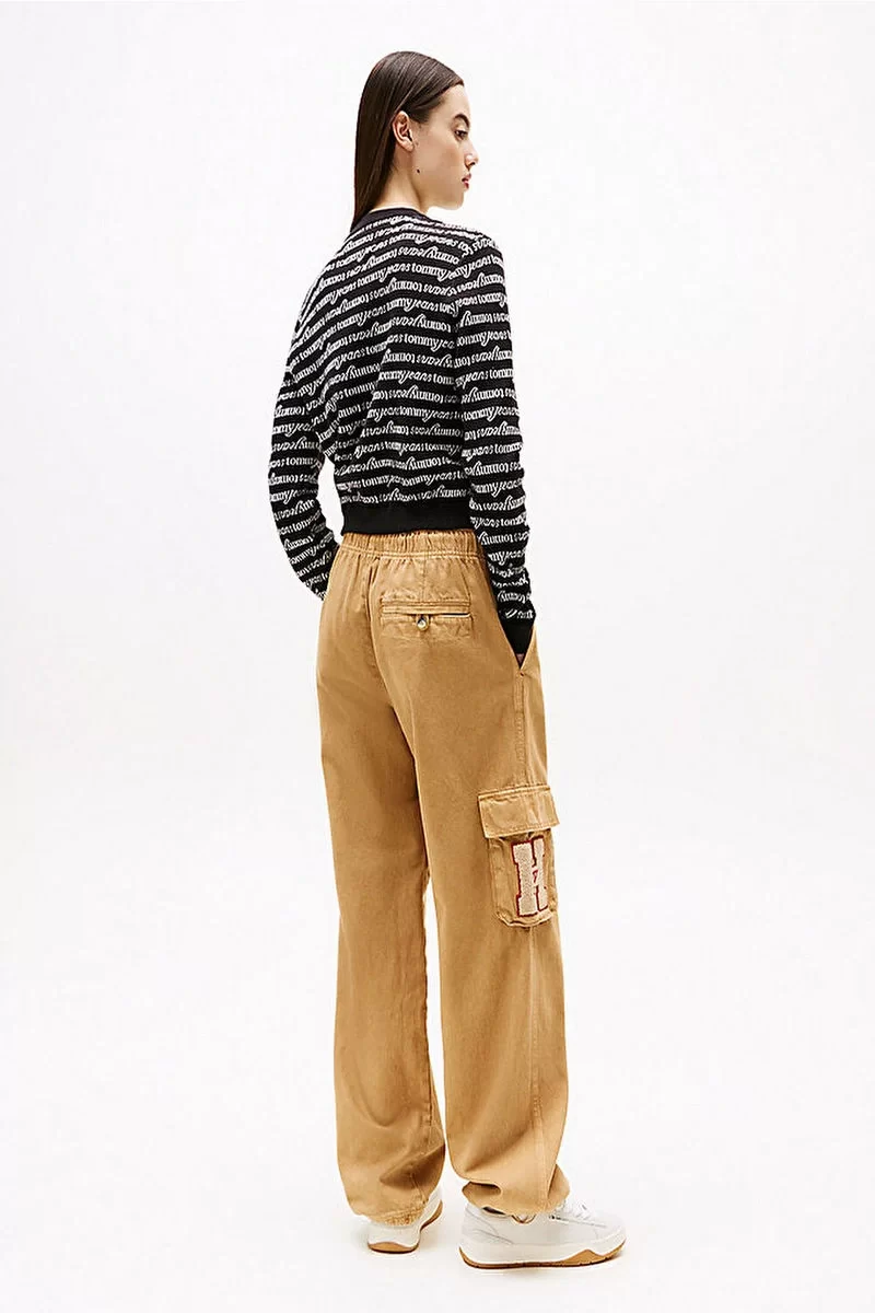 Tommy Jeans TJW CRP SCRIPT AOP CARDIGAN Kadın siyah Hırka DW0DW193400GM