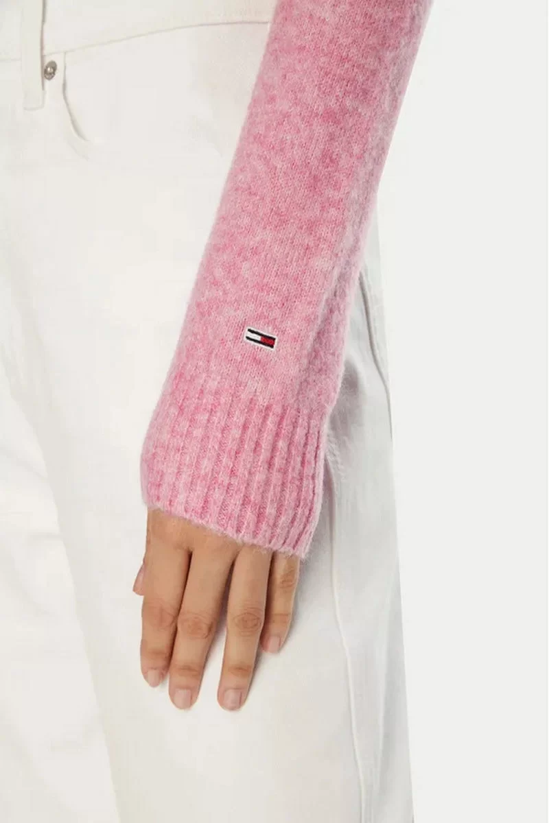 Tommy Jeans TJW CRP SCRIPT SWEATER EXT Kadın pembe Kazak DW0DW19895TOT