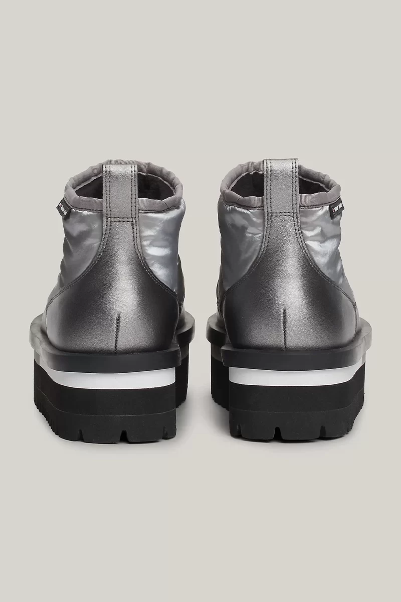 Tommy Jeans TJW NYLON FLATFORM BOOT WL Kadın Metalik Gri Bot EN0EN02689TRH