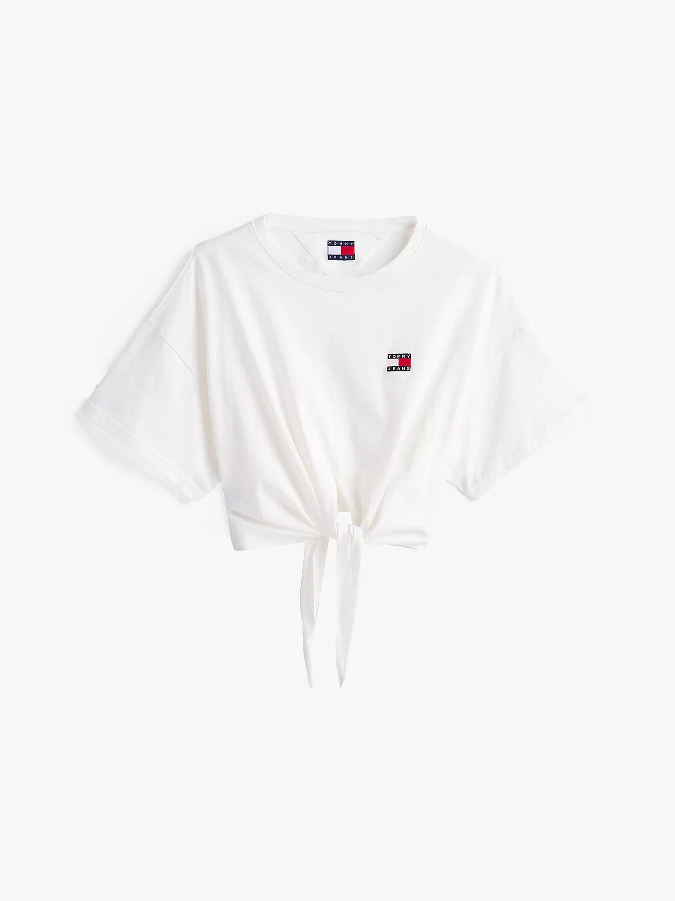 Tommy Jeans TJW REG WAIST TIE BADGE TEE EXT Kadın  Crop DW0DW20321YBL