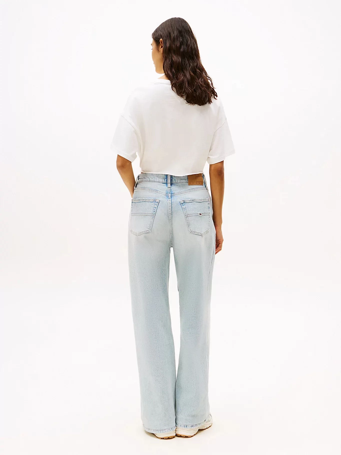 Tommy Jeans TJW REG WAIST TIE BADGE TEE EXT Kadın  Crop DW0DW20321YBL