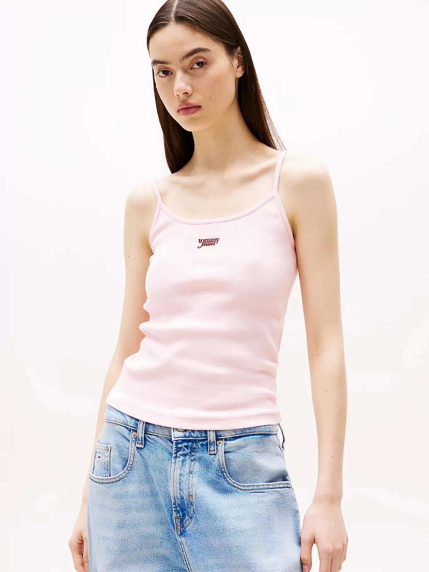 Tommy Jeans TJW SCRIPT STRAPPY TOP Kadın  Atlet DW0DW20241TH3