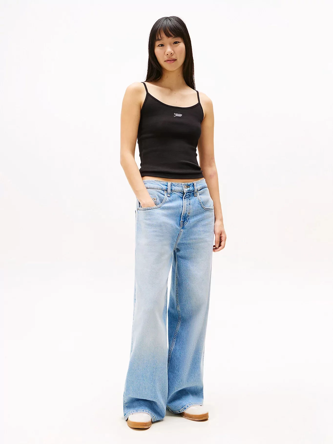 Tommy Jeans TJW SCRIPT STRAPPY TOP Kadın  Atlet DW0DW20241BDS