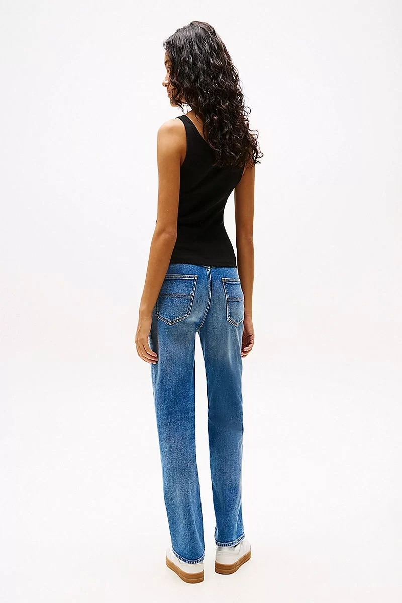 Tommy Jeans TJW SLIM BUTTON TANK Kadın siyah Atlet DW0DW19492BDS