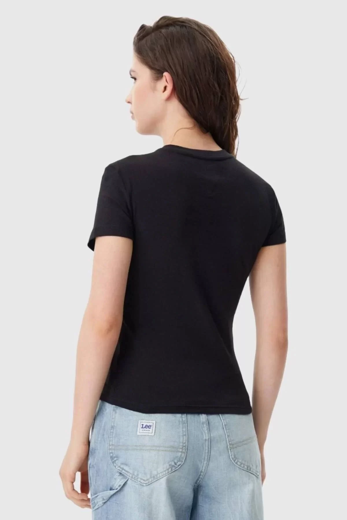 Tommy Jeans TJW SLIM TONAL LINEAR TEE EXT Kadın  T-shirt DW0DW20315BDS