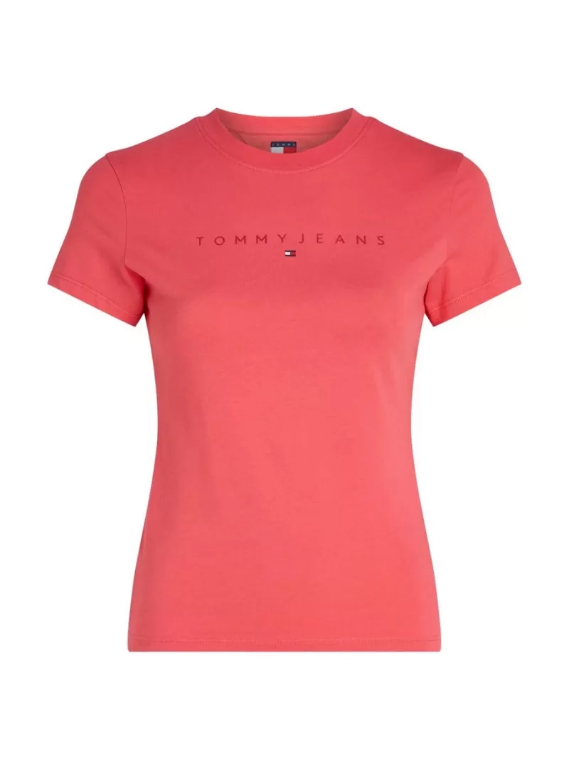 Tommy Jeans TJW SLIM TONAL LINEAR TEE EXT Kadın kırmızı T-shirt DW0DW20315XI2