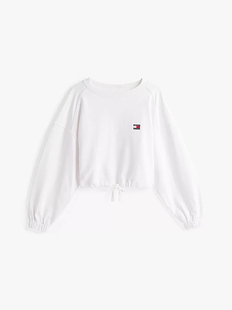 Tommy Jeans TJW TIE DETAIL BADGE CREW EXT Kadın  Eşofman Üstü DW0DW21344YBL