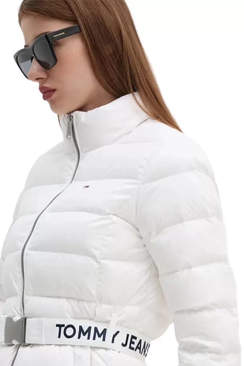 Tommy Jeans TJW BRANDED BELT DOWN JACKET Kadın Beyaz Mont DW0DW18826YBR