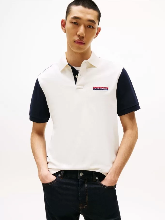 Tommy Hilfiger ARCHIVE COLORBLOCK POLO Erkek Beyaz T-shirt MW0MW405910FA