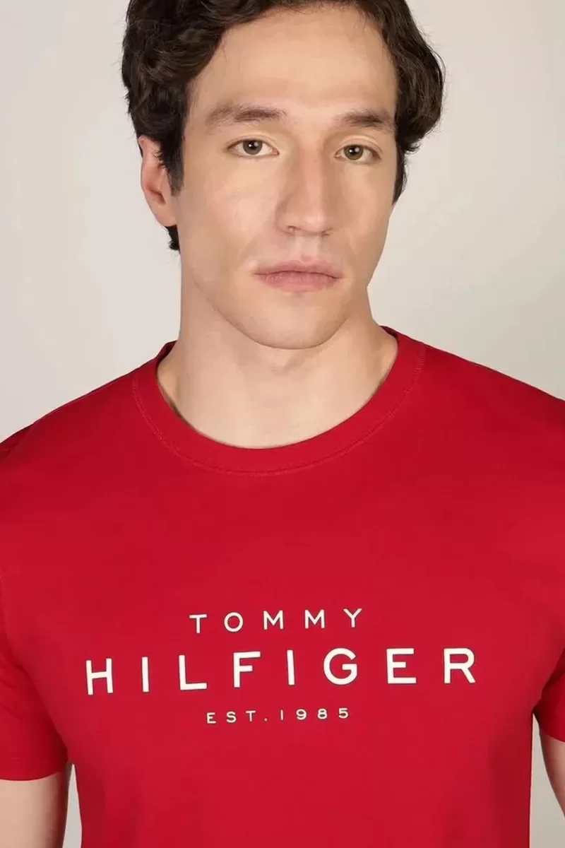 Tommy Hilfiger BIG HILFIGER TEE Erkek kırmızı T-shirt MW0MW37448XLD
