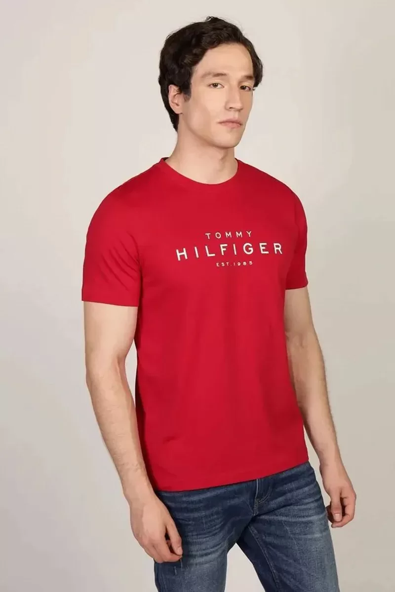 Tommy Hilfiger BIG HILFIGER TEE Erkek kırmızı T-shirt MW0MW37448XLD