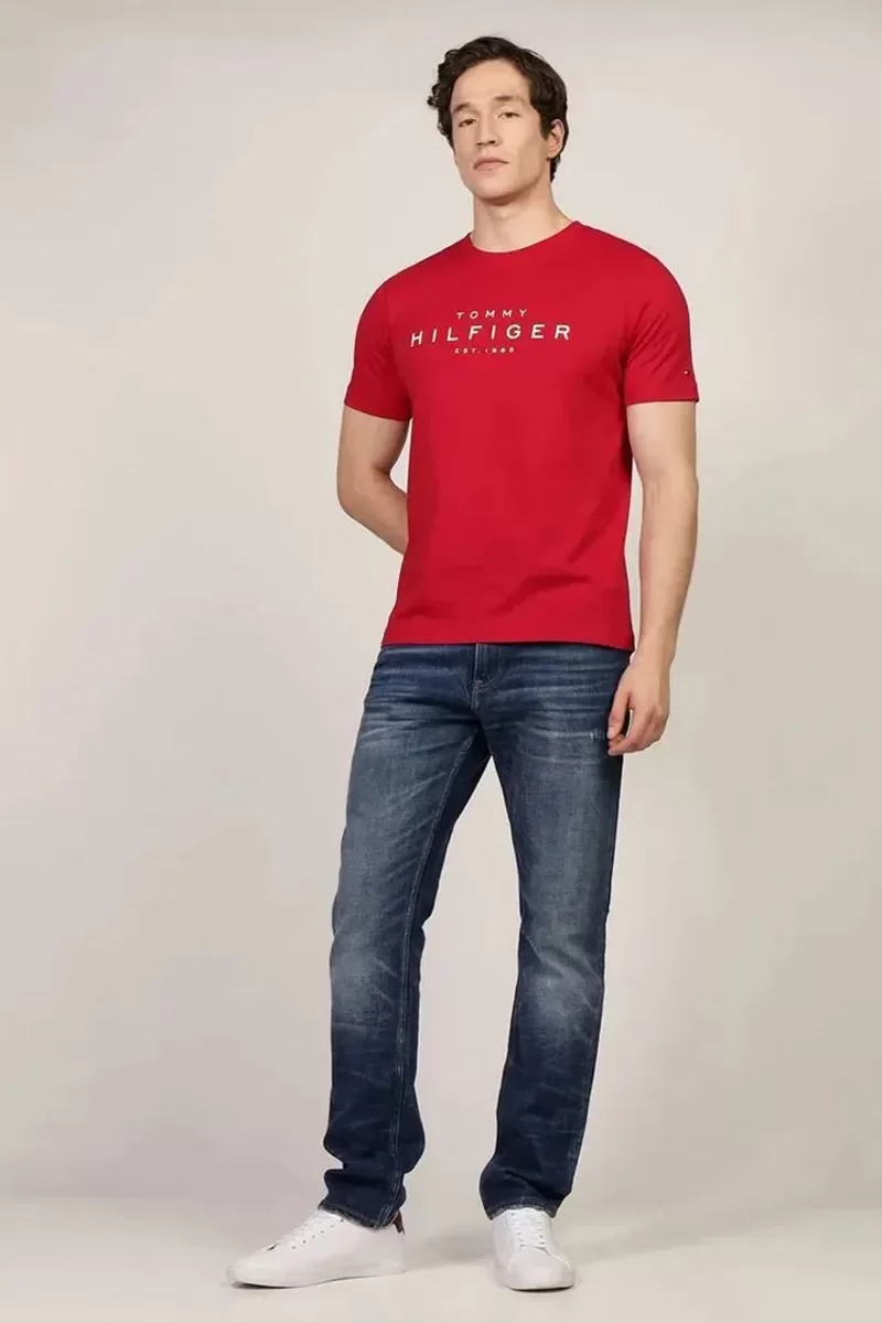 Tommy Hilfiger BIG HILFIGER TEE Erkek kırmızı T-shirt MW0MW37448XLD