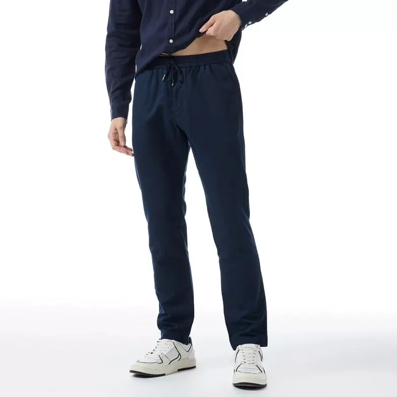 Tommy Hilfiger CHINO HARLEM PO DRWS CO LINEN Erkek Lacivert Pantolon MW0MW34533C5J
