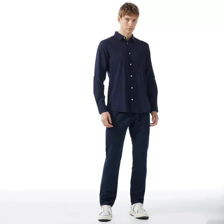 Tommy Hilfiger CHINO HARLEM PO DRWS CO LINEN Erkek Lacivert Pantolon MW0MW34533C5J