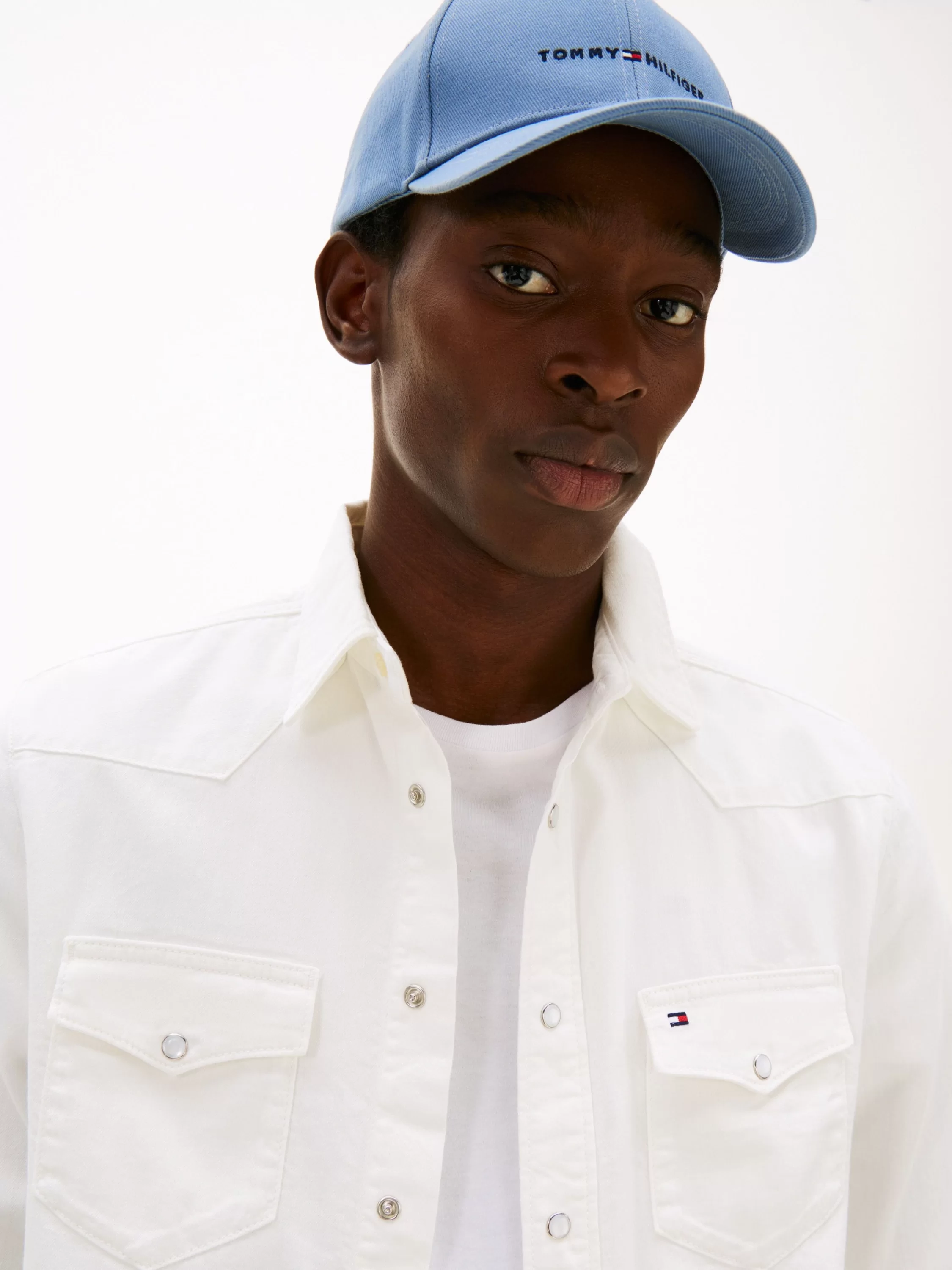 Tommy Hilfiger DENIM SHIRT GMD Erkek Beyaz Gömlek MW0MW40684YBL