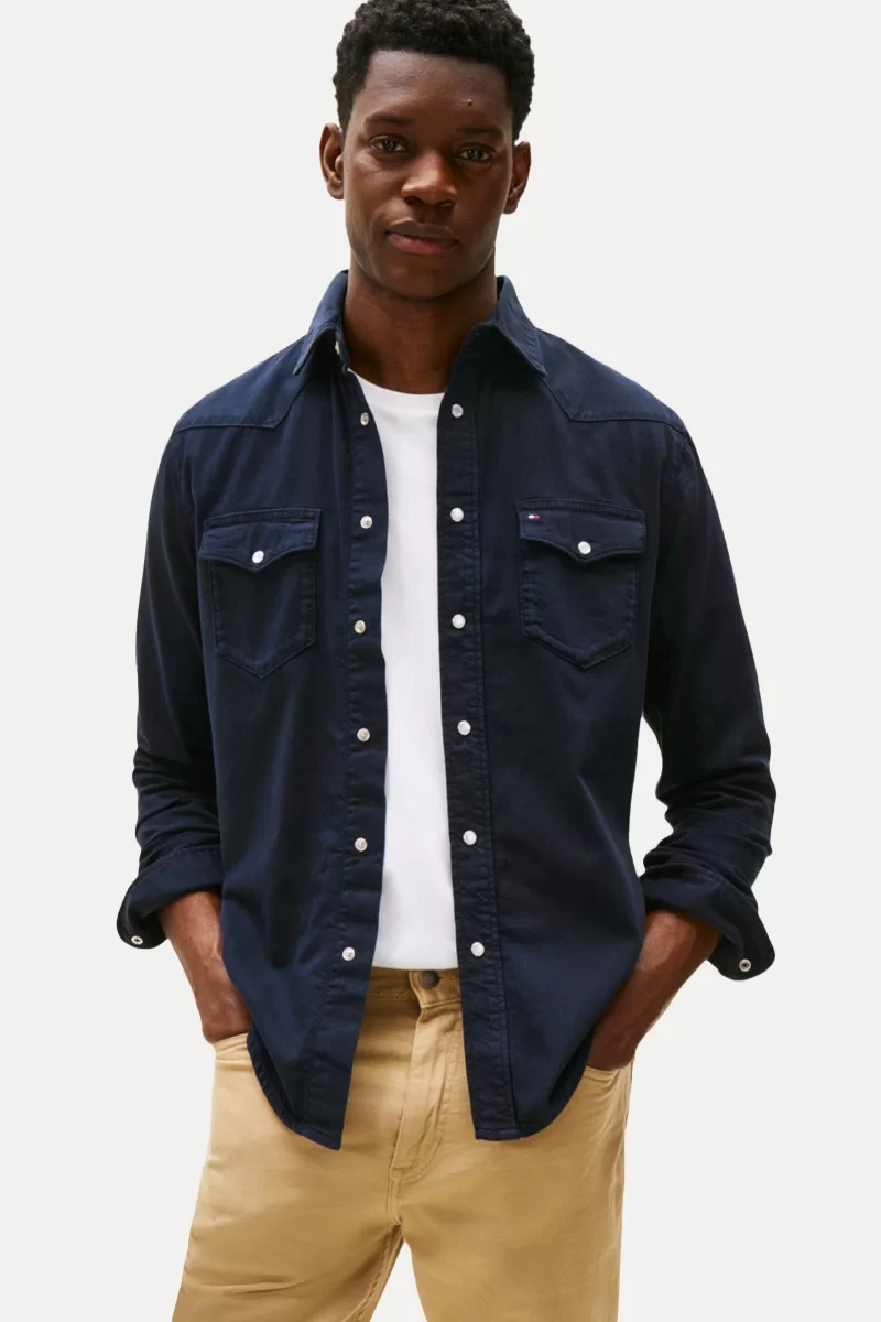 Tommy Hilfiger DENIM SHIRT GMD Erkek Mavi Gömlek MW0MW40684DW5