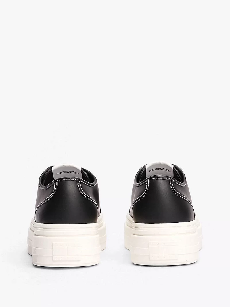Tommy Hilfiger Kadın Deri Kontrast Dikişli Platform Sneaker
