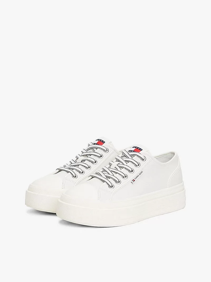 Tommy Hilfiger TJW FOXING VULC LC LEATHER Kadın siyah Sneaker EN0EN02714YBL