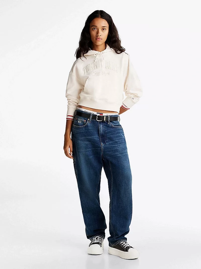 Tommy Hilfiger Kadın Deri Kontrast Dikişli Platform Sneaker