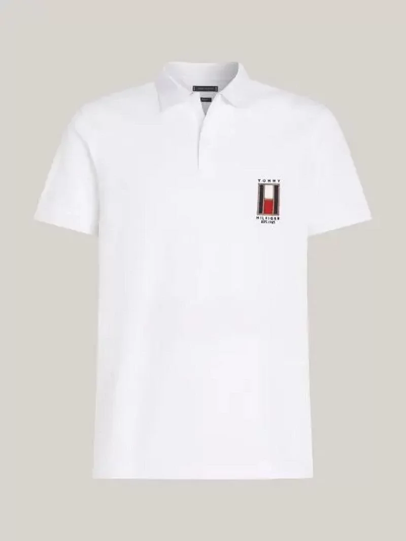 Tommy Hilfiger Erkek Dikey Bayrak Polo Yaka T-Shirt