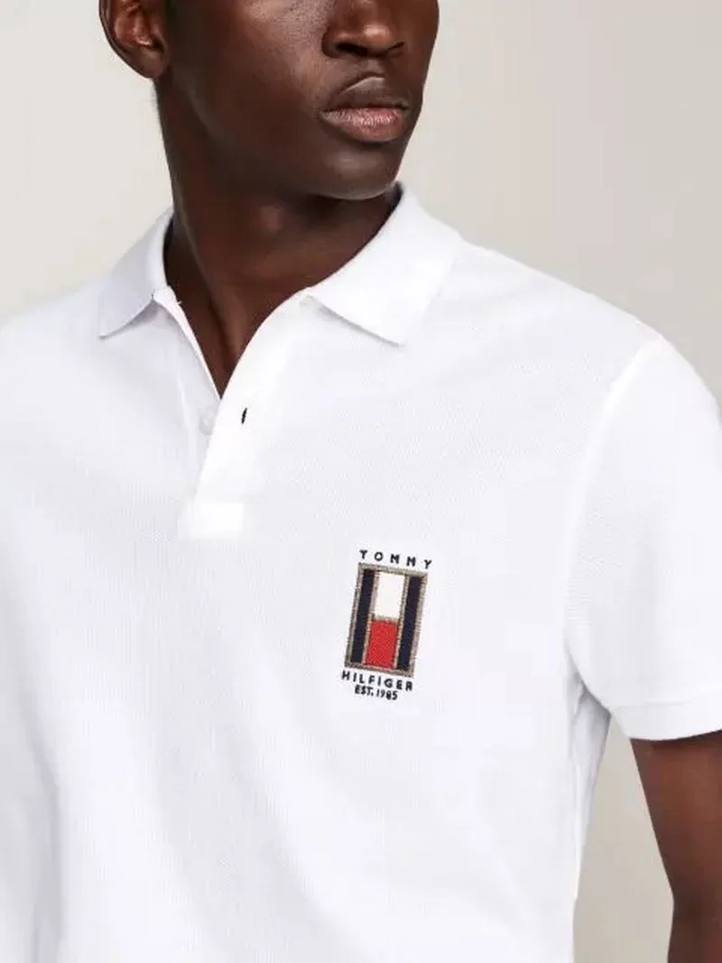 Tommy Hilfiger Erkek Dikey Bayrak Polo Yaka T-Shirt