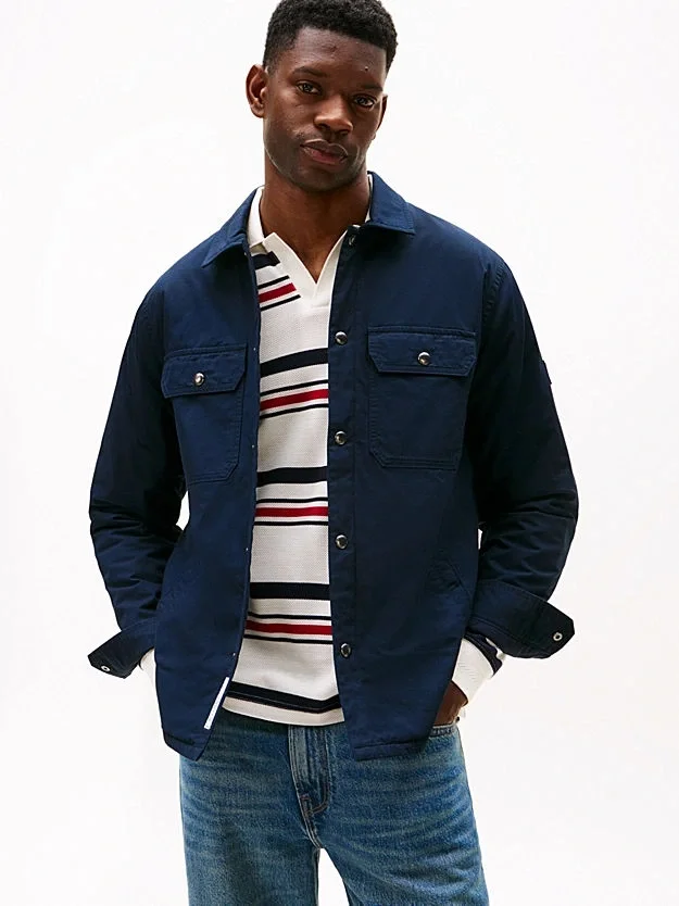 Tommy Hilfiger Dolgulu Gömlek Erkek Mavi Ceket MW0MW40611DW5