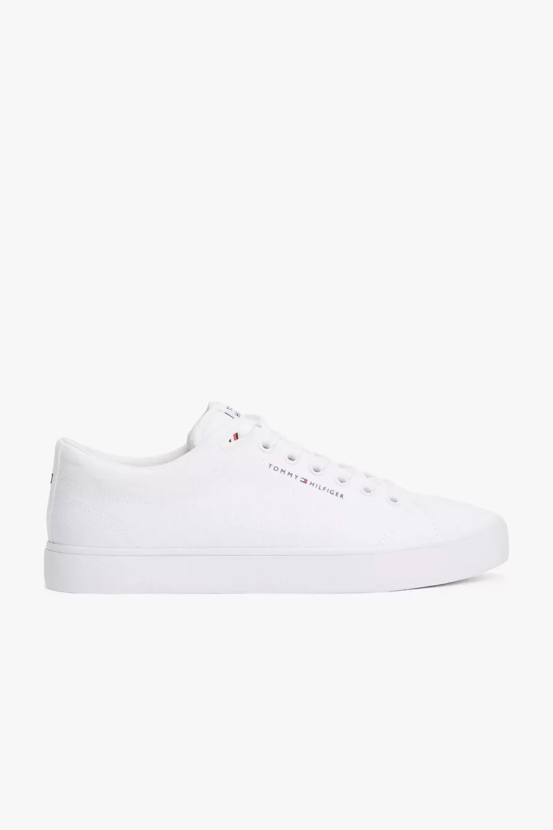 Tommy  Hilfiger Erkek Beyaz Logolu Sneaker