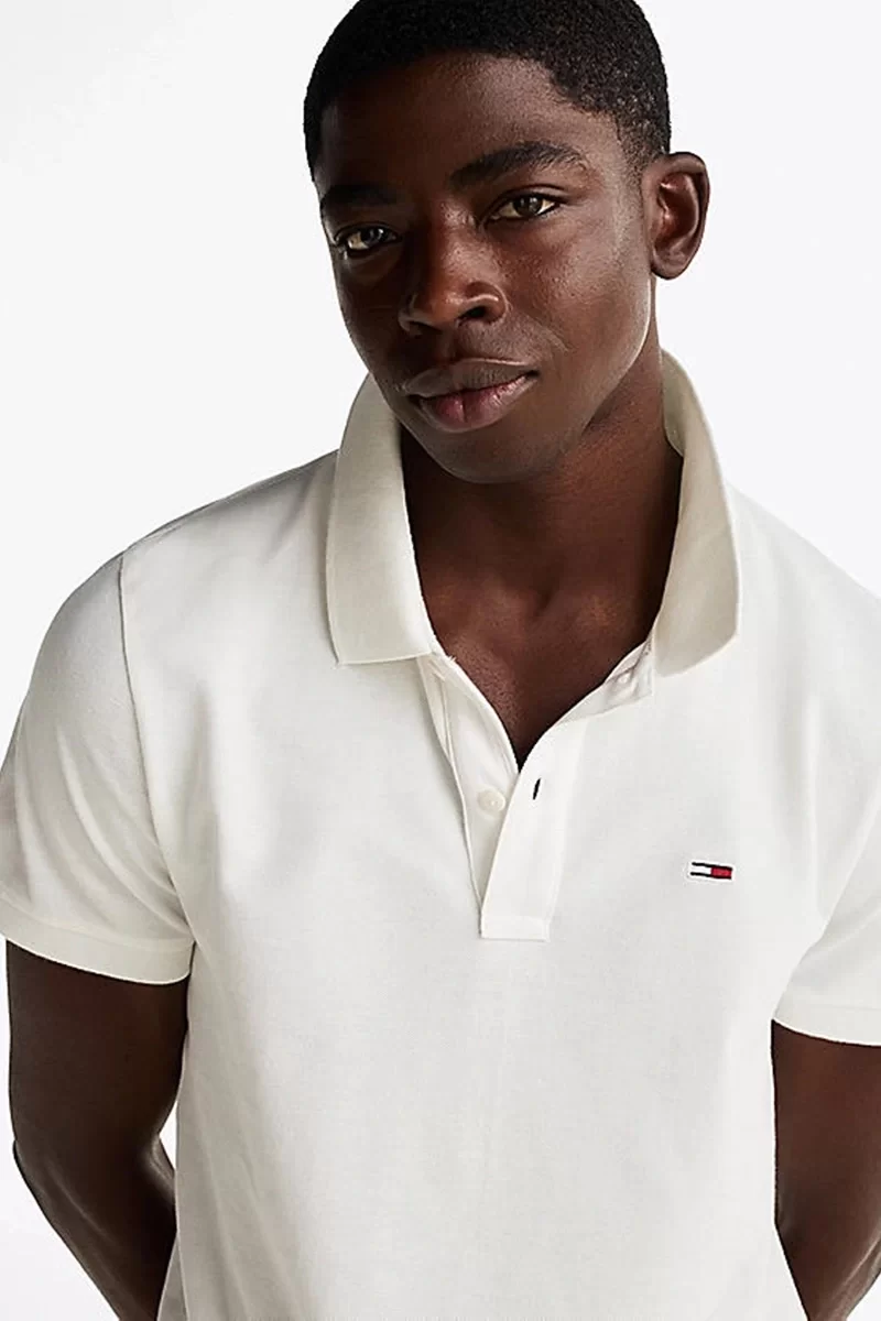 Tommy Jeans TJM TIPPED LOGO POLO SS EXT Erkek BEYAZ T-shirt DM0DM20225YBH