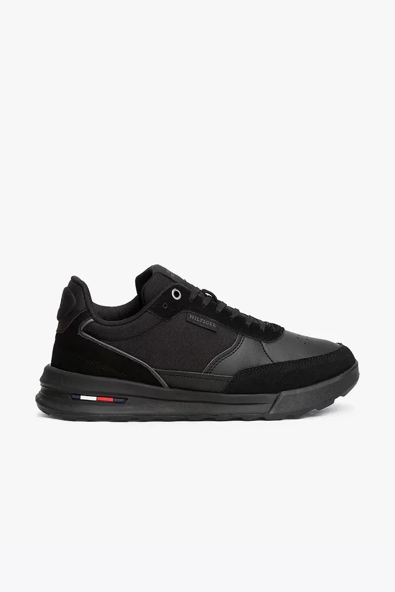 Tommy Hilfiger RETRO RUNNER MIX RWB Erkek siyah Sneaker FM0FM05371BDS
