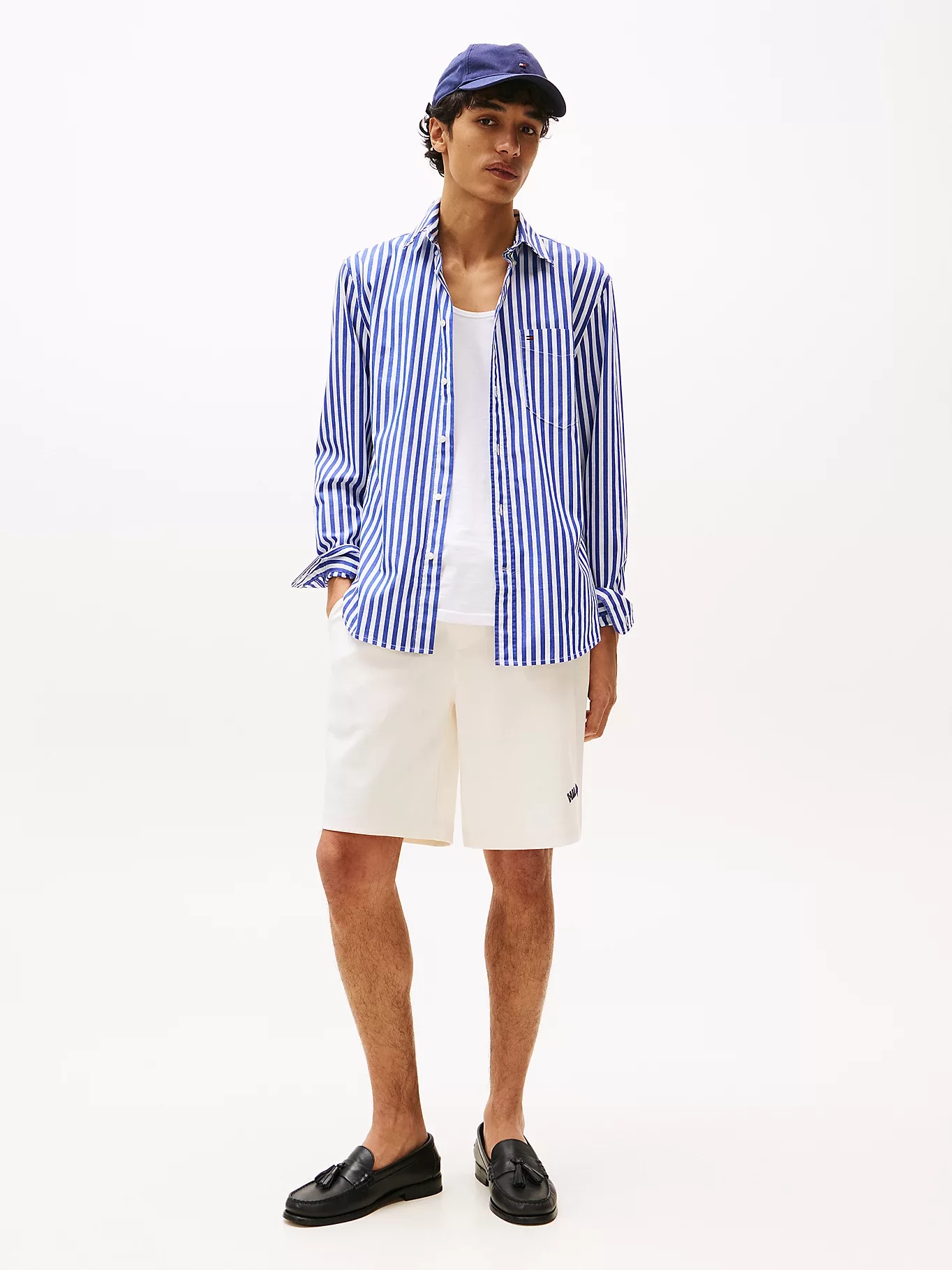 Tommy Hilfiger Erkek Flex Poplin Bold Mavi Gömlek MW0MW394510A4