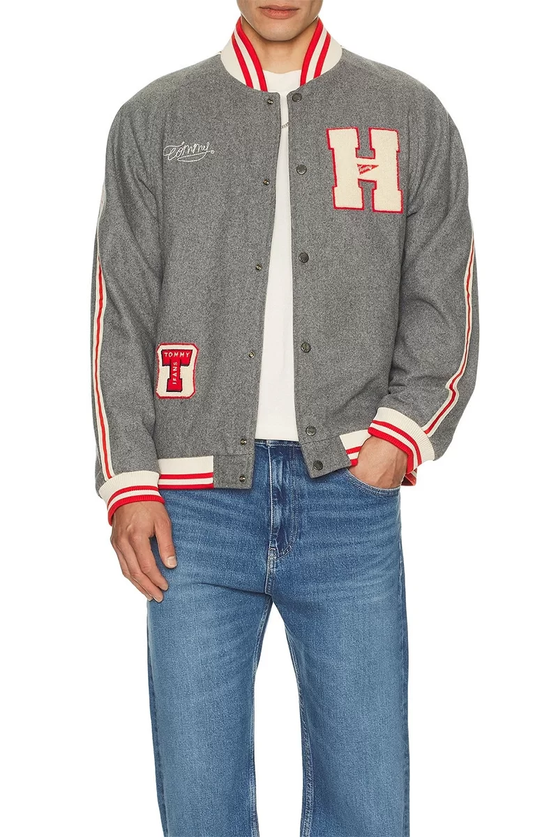 Tommy  Hilfiger  Erkek   Gri Bomber Ceket