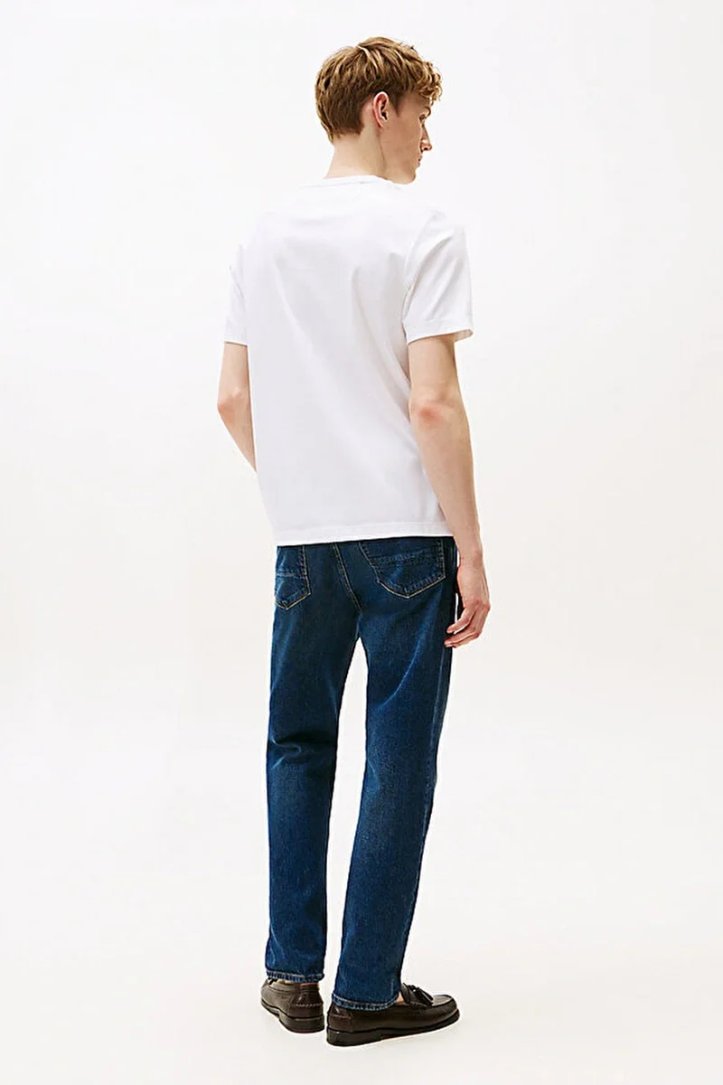 Tommy Hilfiger Erkek İkonik Hilfiger Beyaz T-shirt MW0MW39585YBR