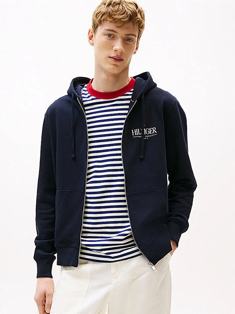 Tommy Hilfiger Erkek Kapüşonlu Lacivert Sweatshirt MW0MW39375DW5